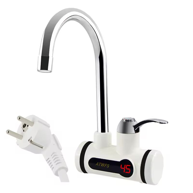 3000W Temperature Display Instant Hot Water Tap Tankless Electric Faucet Kitchen Instant Hot Faucet Water Heater Water Heating