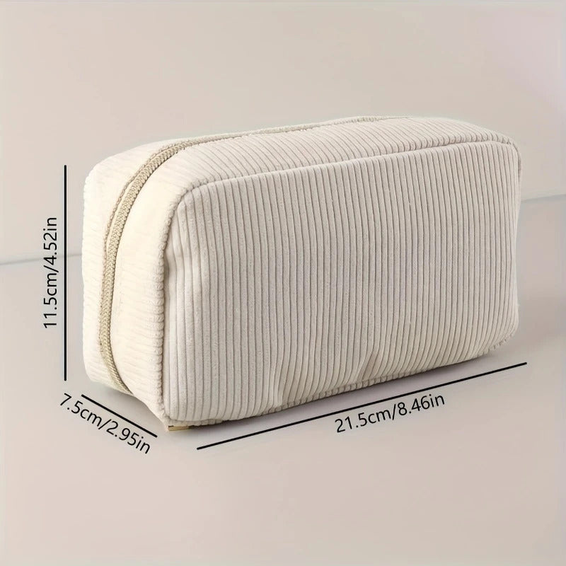 Korean style large capacity learning stationery storage bag corduroy cosmetic bag ladies cosmetic bag