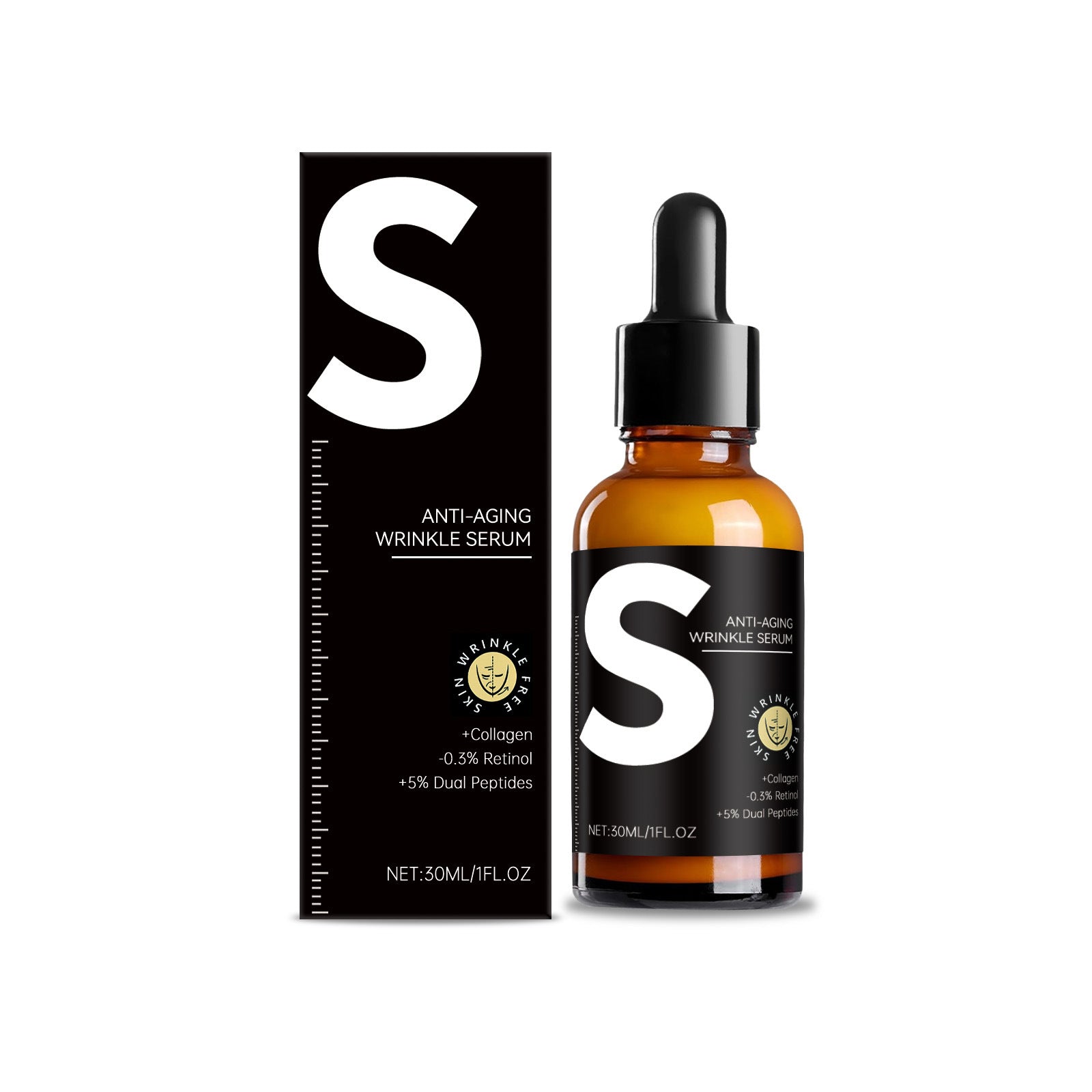 Retinol serum deeply moisturizes and brightens the face, balancing water and oil, refining pores and nourishing the skin for smoothness.