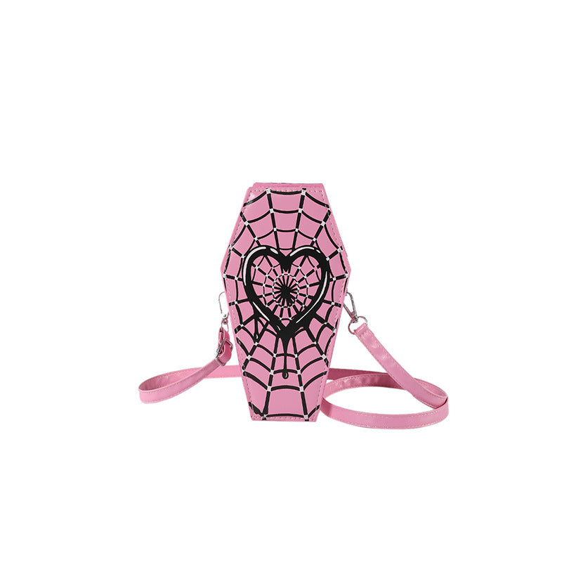 Cross-border new Halloween cross PU coffin bag European and American fashion personality funny shoulder messenger bag