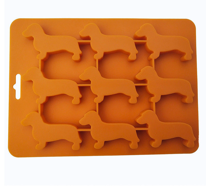 New puppy silicone ice tray, animal silicone ice tray mold, chocolate 9-grid mold, whiskey ice cube mold