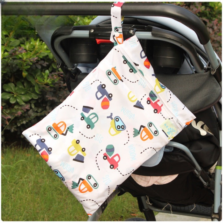 Dulaiduwan maternal and child supplies washable baby stroller diaper storage hanging waterproof bag baby diaper bag for going out