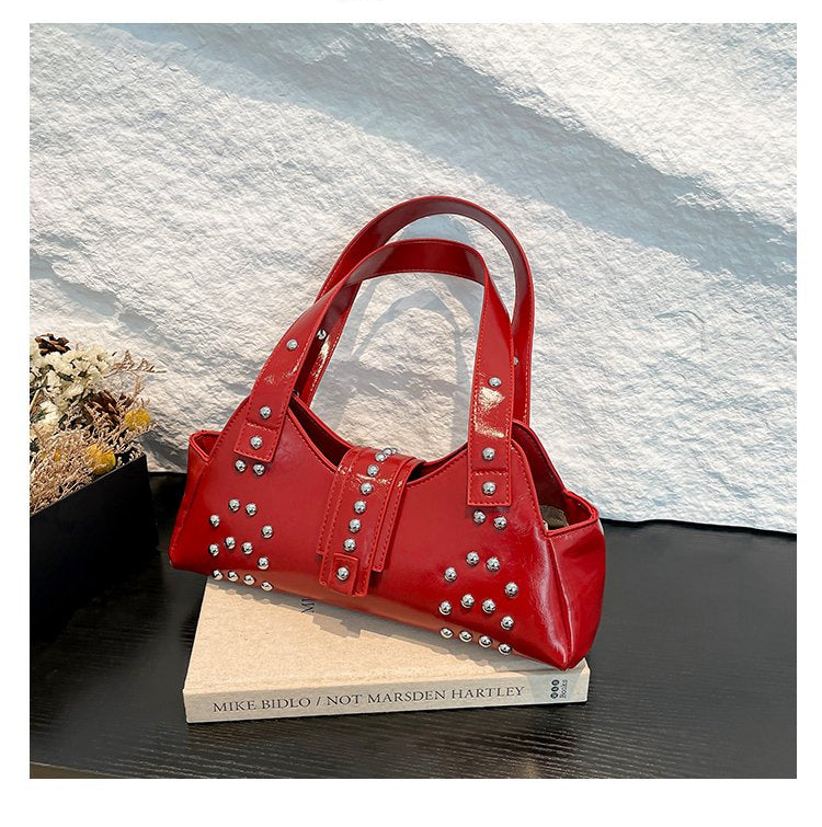 Rivet shoulder underarm bag cross-border wholesale American retro motorcycle bag fashion personality hot girl punk style handbag