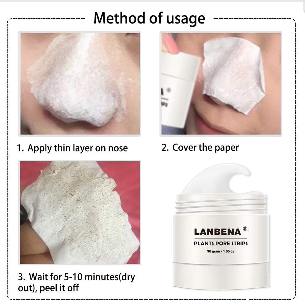 LANBENA Blackhead Remover Nose Mask Pore Strip Black Mask Peeling Acne Treatment Deep Cleansing Face Mask Oil Control Skin Care