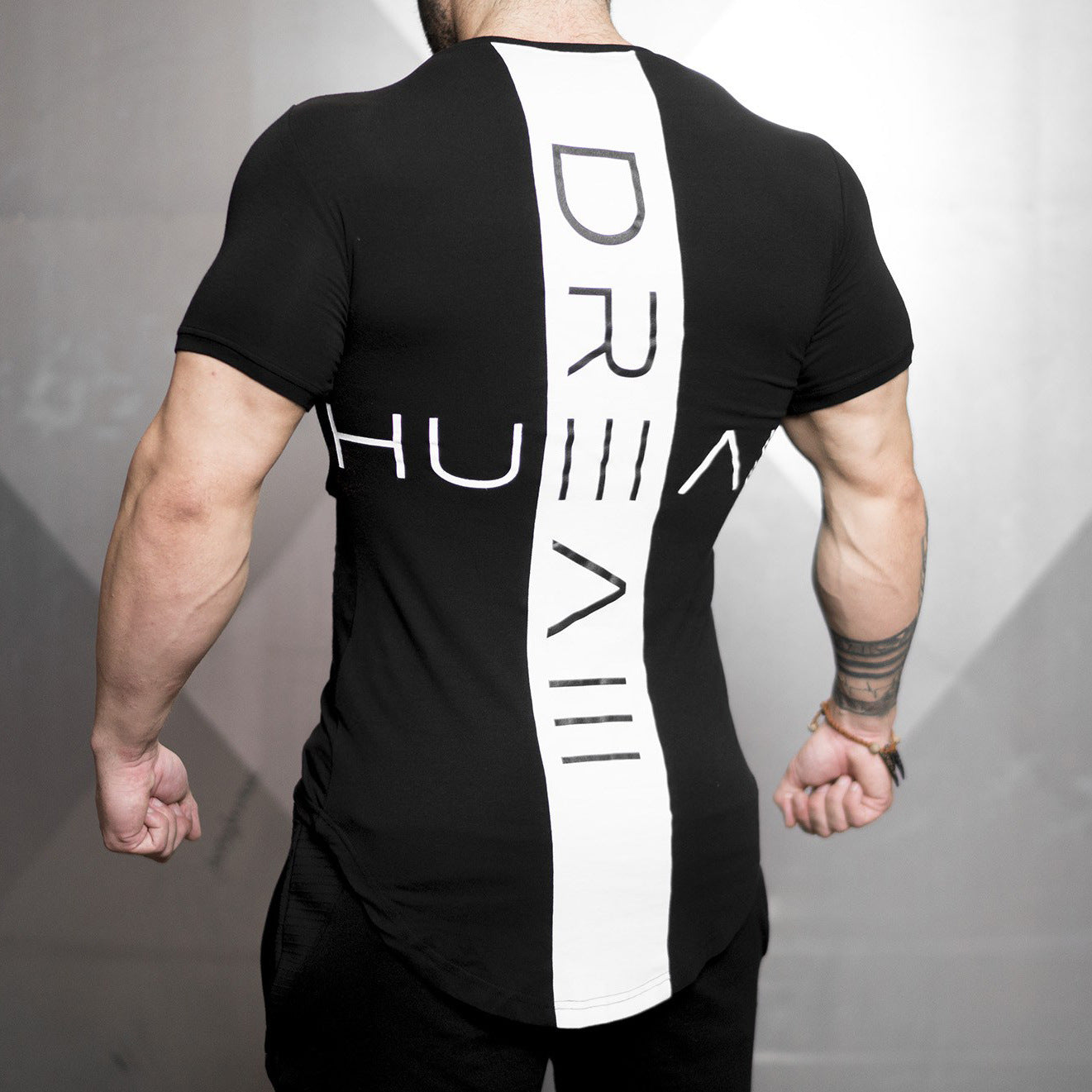 Muscle Brothers Fitness T-shirt Quick Dry Color Matching Sports Leisure Foreign Trade Cross-border Moisture Wicking Running Basketball High Elasticity