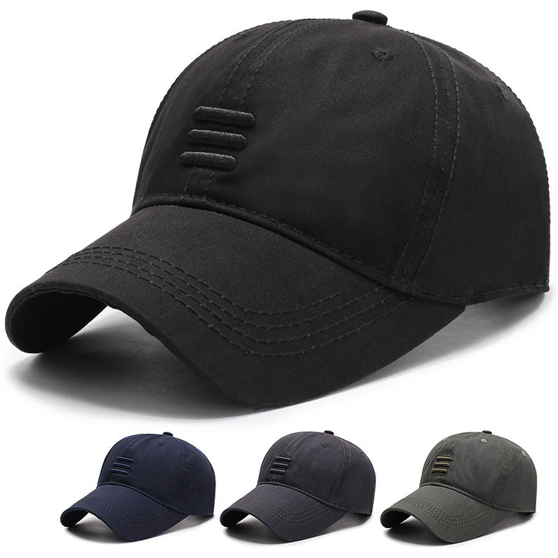 Men's baseball cap European and American fashion spring and autumn sun hat simple black summer casual peaked cap men's sports cap