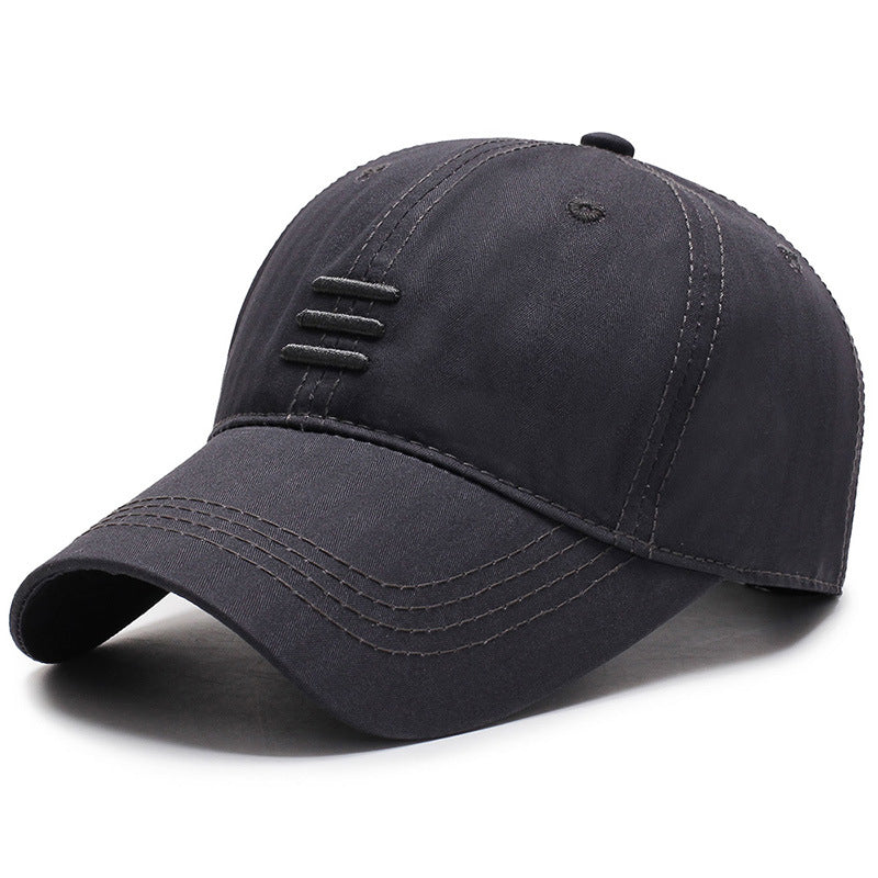 Men's baseball cap European and American fashion spring and autumn sun hat simple black summer casual peaked cap men's sports cap