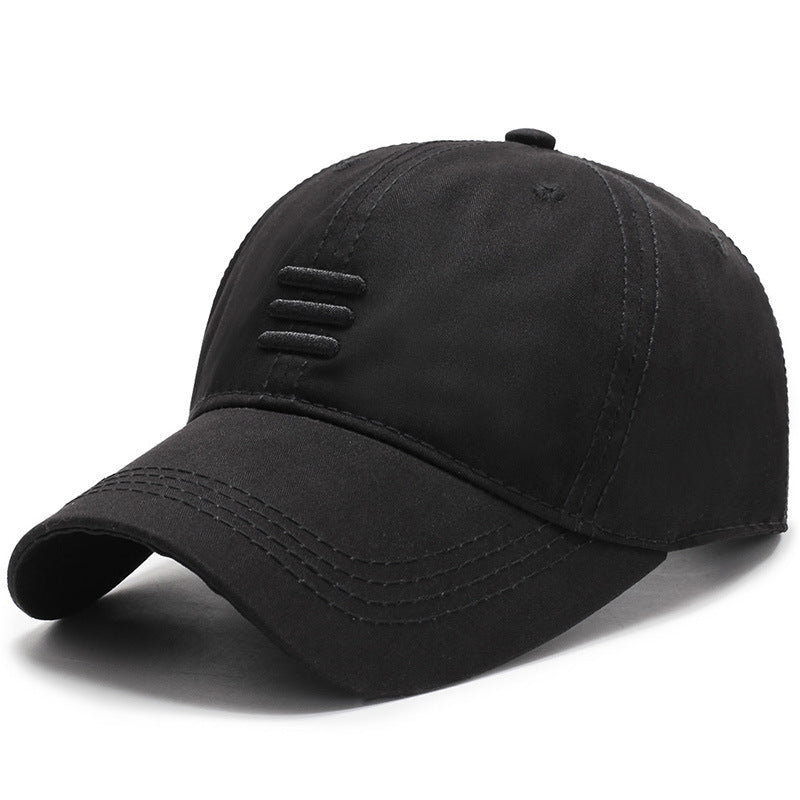 Men's baseball cap European and American fashion spring and autumn sun hat simple black summer casual peaked cap men's sports cap