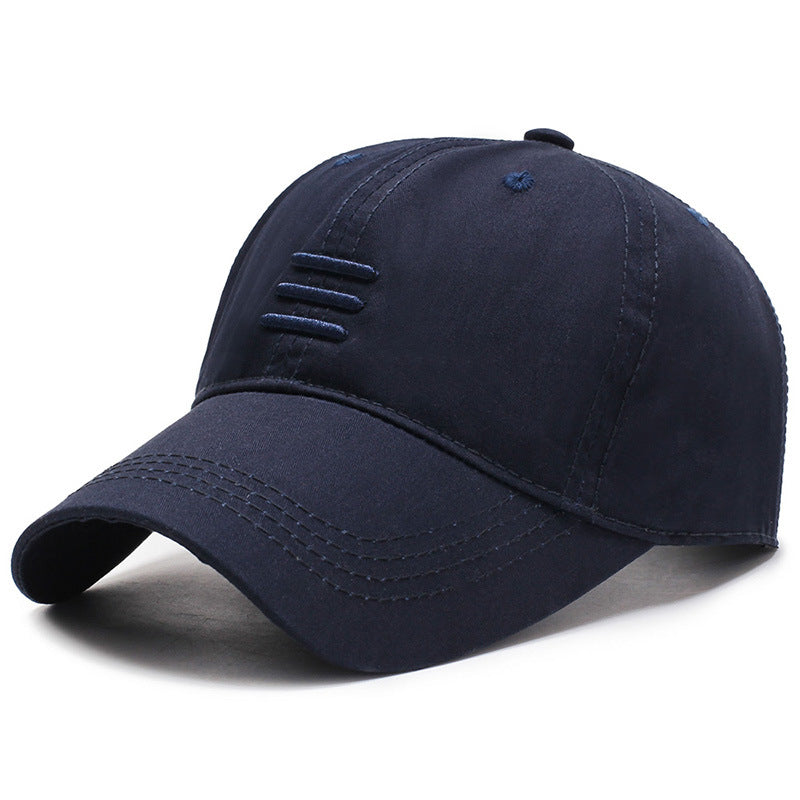 Men's baseball cap European and American fashion spring and autumn sun hat simple black summer casual peaked cap men's sports cap