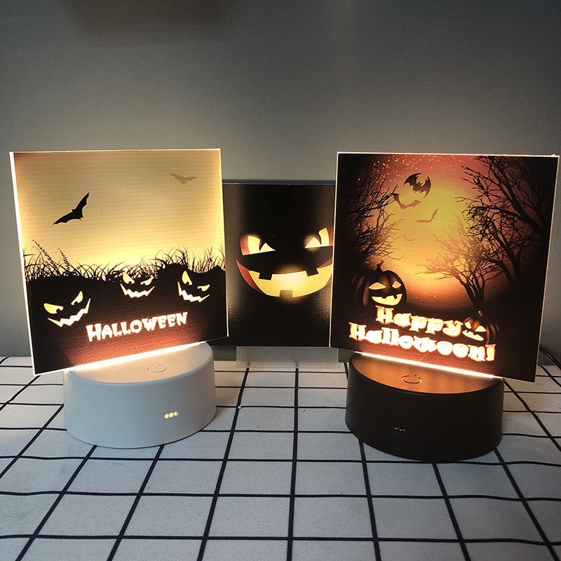 Halloween creative products pumpkin bat pattern night light scene decoration props night decoration