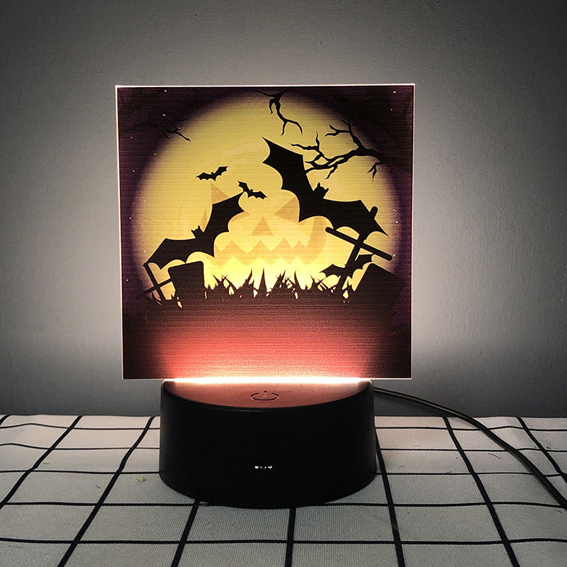Halloween creative products pumpkin bat pattern night light scene decoration props night decoration