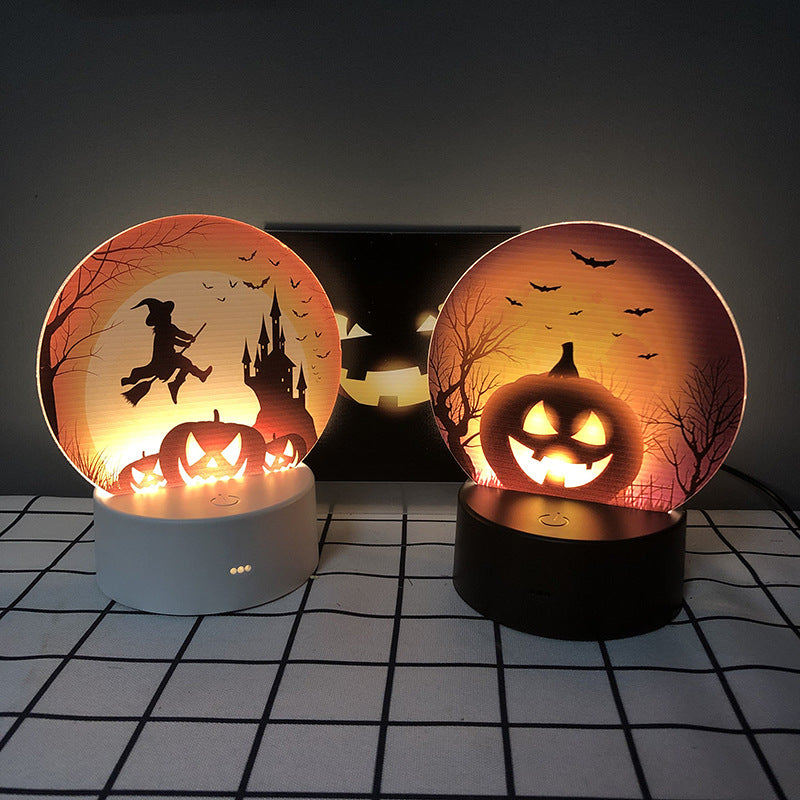 Halloween creative products pumpkin bat pattern night light scene decoration props night decoration