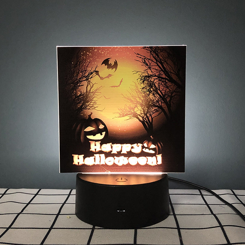 Halloween creative products pumpkin bat pattern night light scene decoration props night decoration