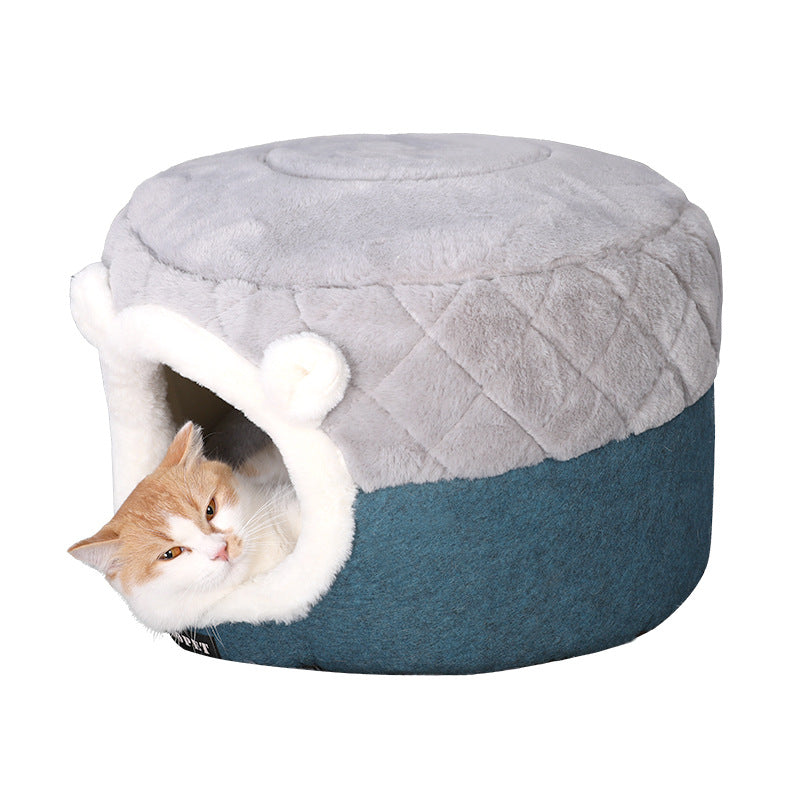 Cat bed winter warm kitten bed four seasons universal house fully enclosed winter villa cat house sleeping bag supplies