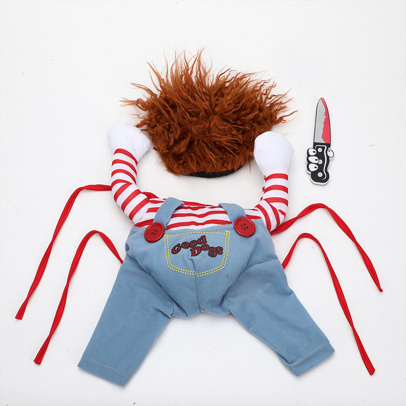 Fatal Doll Dog Transformation Halloween Pet Costume Wig Medium and Large Dog Explosion