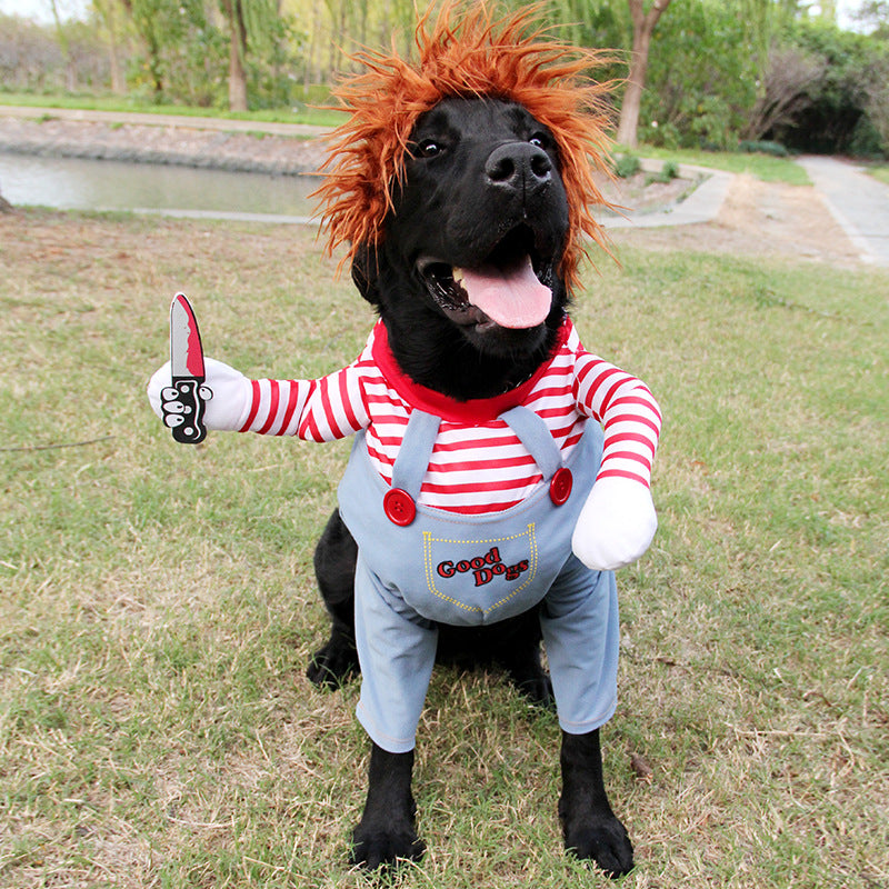 Fatal Doll Dog Transformation Halloween Pet Costume Wig Medium and Large Dog Explosion
