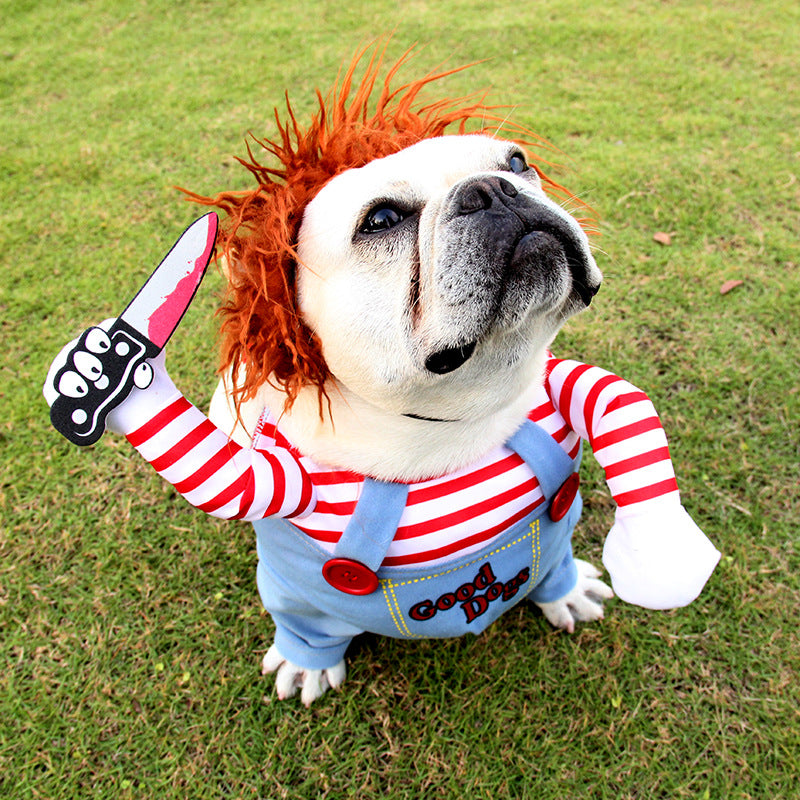 Fatal Doll Dog Transformation Halloween Pet Costume Wig Medium and Large Dog Explosion