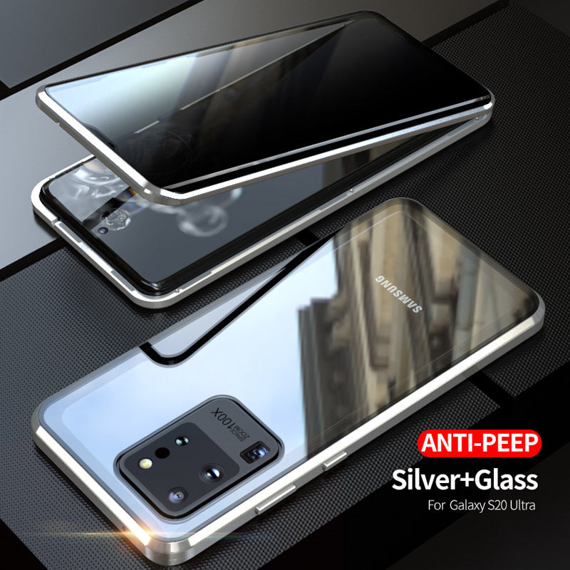 Suitable for Samsung S20ultra anti-peeping Magneto phone case Samsung S20P double-sided glass metal protective sleeve