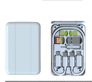portable magnetic fast charging data cable foldable portable three-in-one universal box typec charging cable