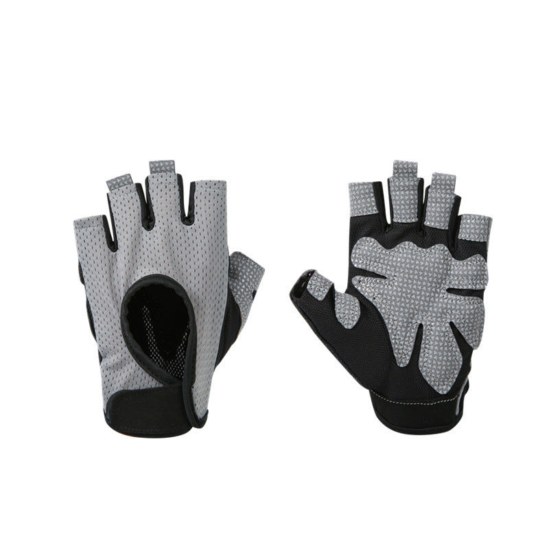 Manufacturers wholesale summer thin breathable non-slip handle wrist sports dumbbell half-finger gloves weightlifting fitness