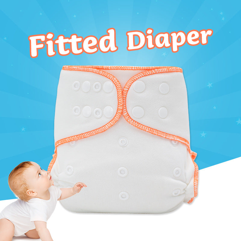 Baby cloth diapers fitted diaper bamboo cotton breathable and comfortable non-leakproof washable diapers