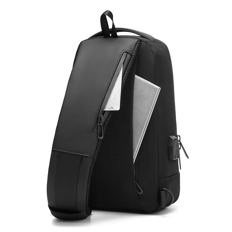 Trendy new men's chest bag messenger bag Oxford cloth waterproof shoulder bag large capacity outdoor small bag one piece dropshipping