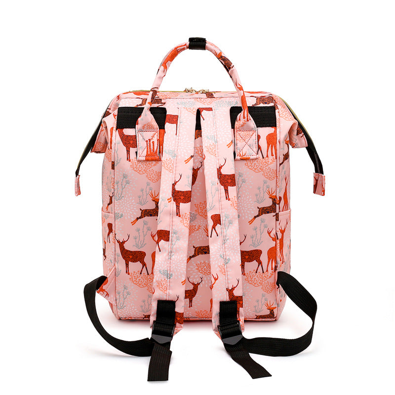 Mommy Bag Ultralight Backpack Printed Pregnant Women Mother and Baby Multifunctional Large Capacity Mommy Bag for Outing