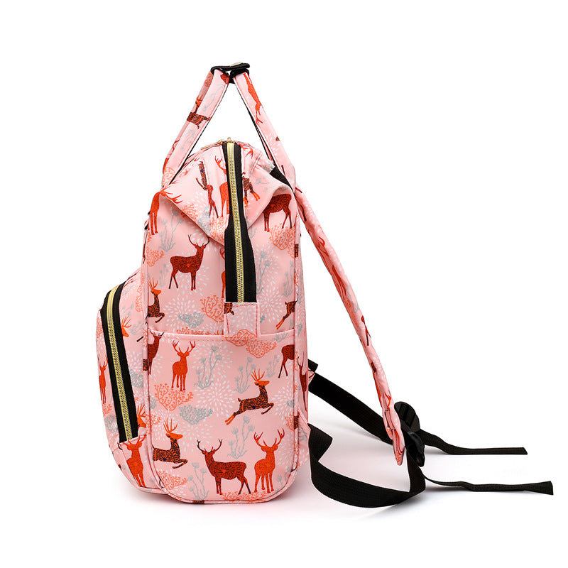 Mommy Bag Ultralight Backpack Printed Pregnant Women Mother and Baby Multifunctional Large Capacity Mommy Bag for Outing