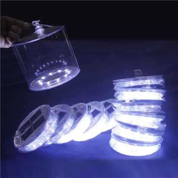 Cross-border convenient stretch outdoor waterproof solar camping LED folding mountaineering inflatable garden light