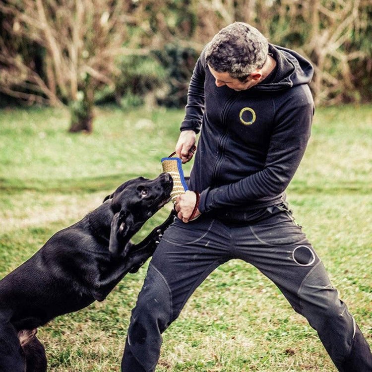 Dog training with jute coarse linen chew stick to pick up molars dog chew stick German shepherd dog bite pillow Dog bite pillow