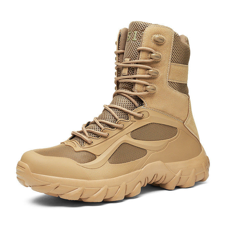 Cross-border Large Size High-top Military Boots for Men Hiking Shoes Engineer Tactical Combat Boots Desert Work Boots Manufacturer