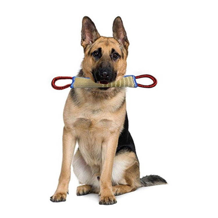 Dog training with jute coarse linen chew stick to pick up molars dog chew stick German shepherd dog bite pillow Dog bite pillow