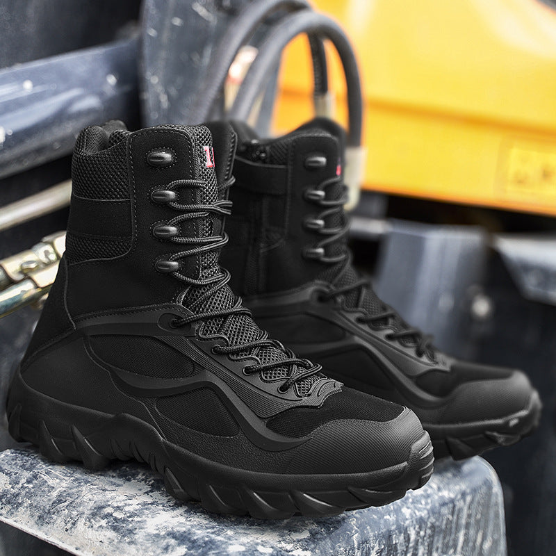 Cross-border Large Size High-top Military Boots for Men Hiking Shoes Engineer Tactical Combat Boots Desert Work Boots Manufacturer