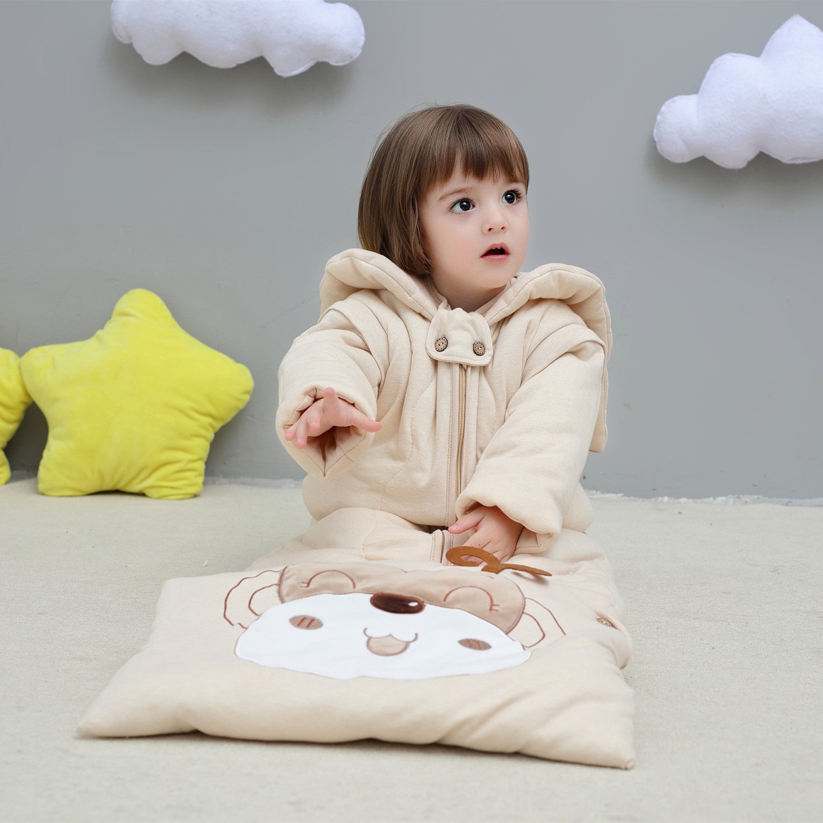 Baby sleeping bag autumn and winter pure cotton baby blanket colored cotton newborn autumn and winter thickened blanket swaddle bag