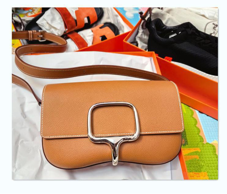 Cross-border hot selling 2025 new style all-match high-end light luxury genuine leather women's bag shoulder crossbody saddle bag women