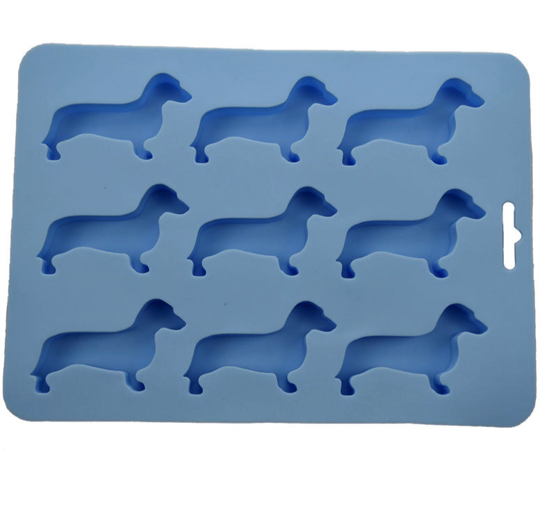 New puppy silicone ice tray, animal silicone ice tray mold, chocolate 9-grid mold, whiskey ice cube mold