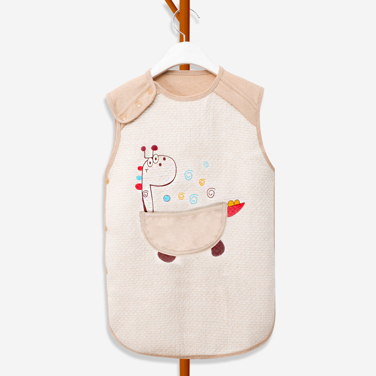 PuPumi Four Seasons Colored Cotton Jacquard Warm Sleeping Bag for Newborn Baby Anti-Kick Vest Air Conditioning Blanket Sleeveless