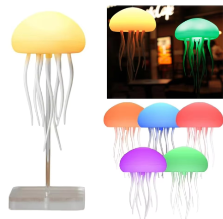 Suspended voice-controlled jellyfish lamp 72 colors fantasy gradient swimming jellyfish lamp induction atmosphere night light creative cross-border