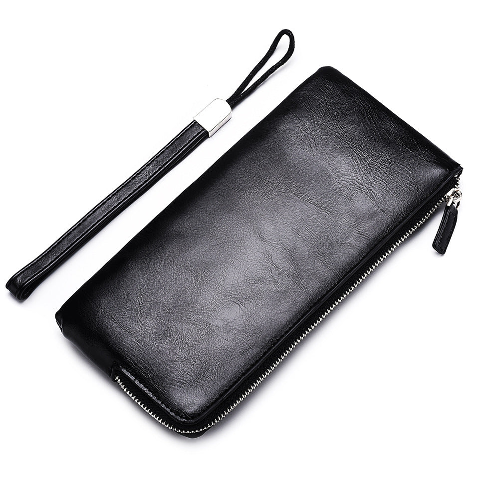 DEABOLAR cross-border new men's long wallet Korean version youth zipper men's mobile phone bag ultra-thin wallet