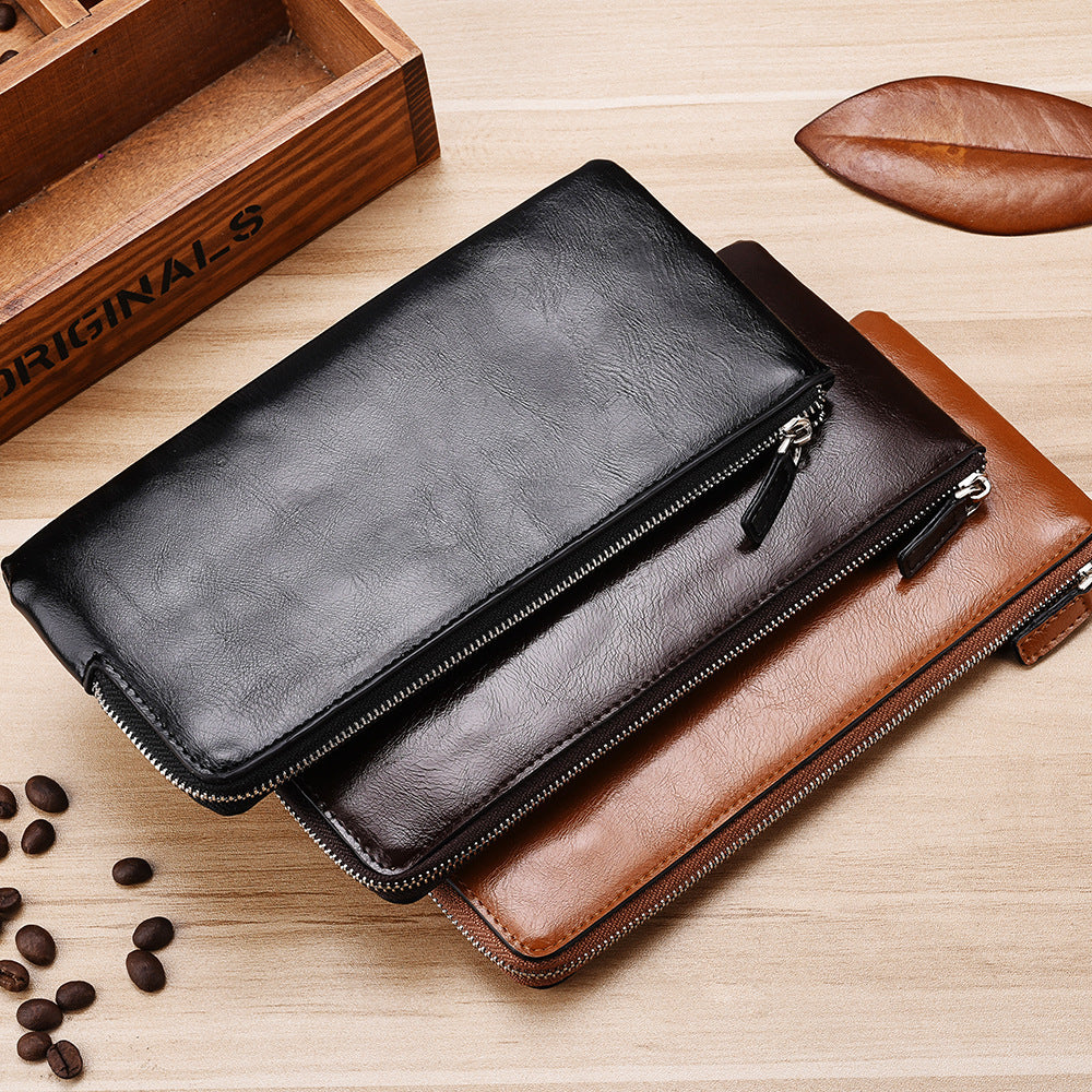 DEABOLAR cross-border new men's long wallet Korean version youth zipper men's mobile phone bag ultra-thin wallet