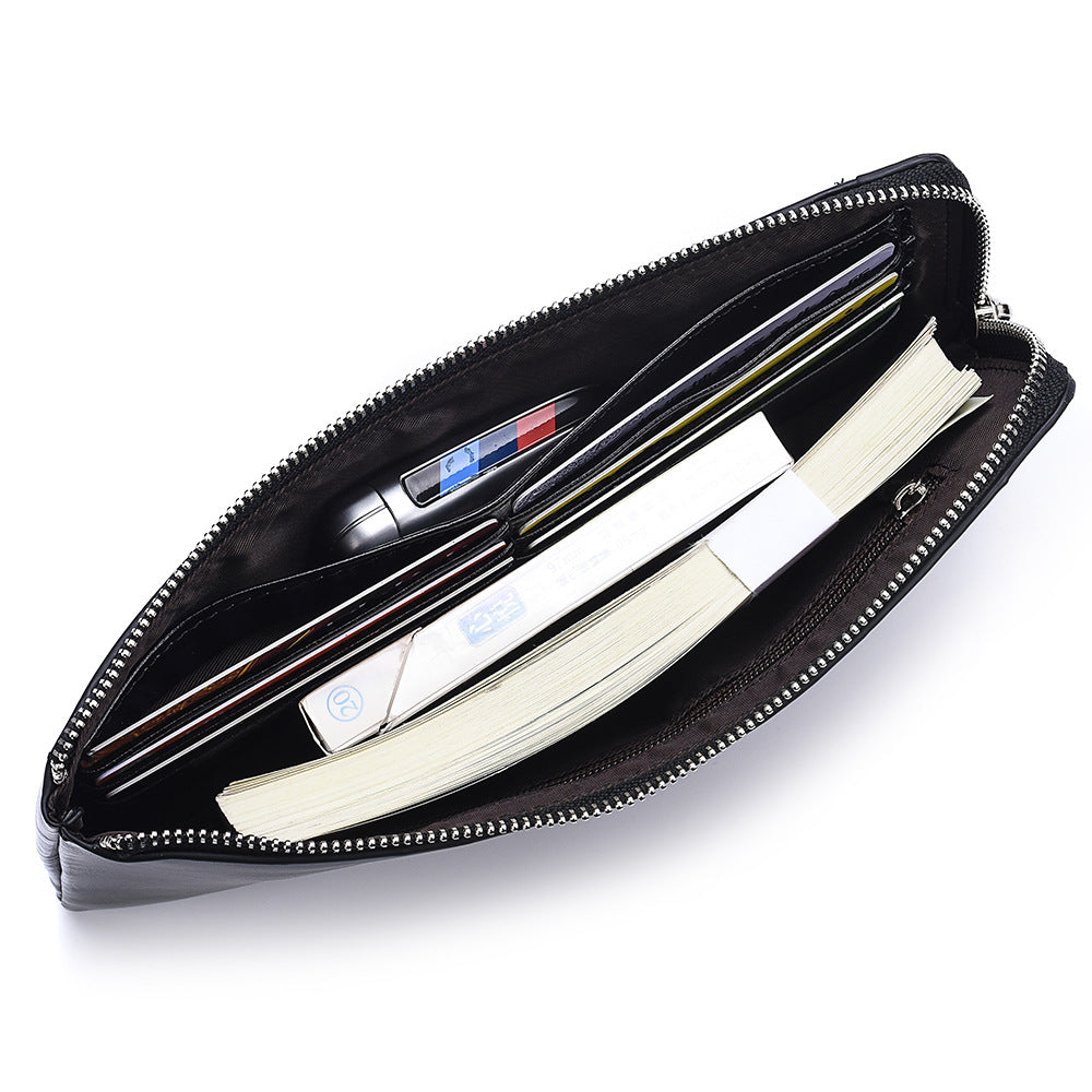 DEABOLAR cross-border new men's long wallet Korean version youth zipper men's mobile phone bag ultra-thin wallet