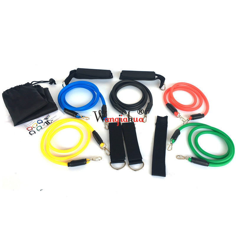 11-piece set of puller fitness pull rope resistance elastic band set strength training rubber band door puller