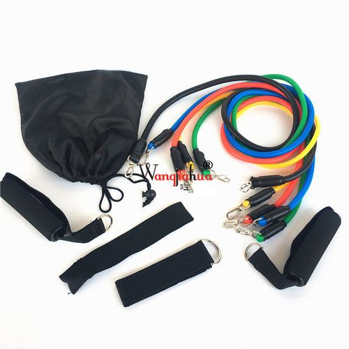 11-piece set of puller fitness pull rope resistance elastic band set strength training rubber band door puller