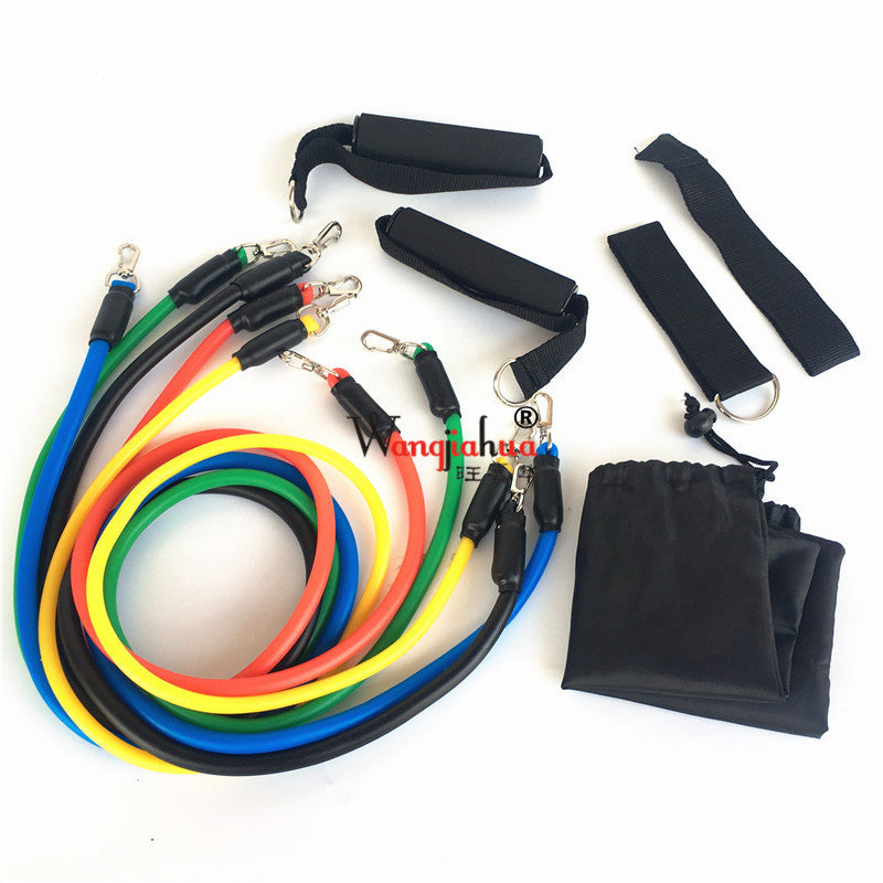 11-piece set of puller fitness pull rope resistance elastic band set strength training rubber band door puller