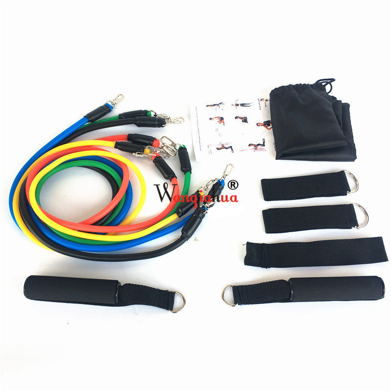 11-piece set of puller fitness pull rope resistance elastic band set strength training rubber band door puller