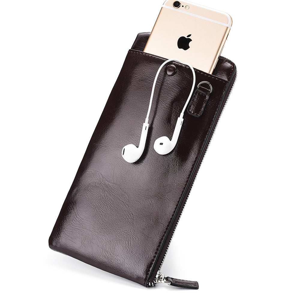 DEABOLAR cross-border new men's long wallet Korean version youth zipper men's mobile phone bag ultra-thin wallet