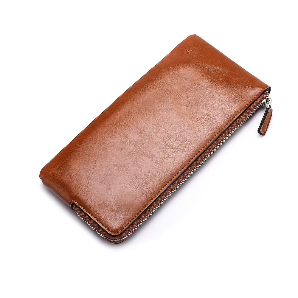 DEABOLAR cross-border new men's long wallet Korean version youth zipper men's mobile phone bag ultra-thin wallet