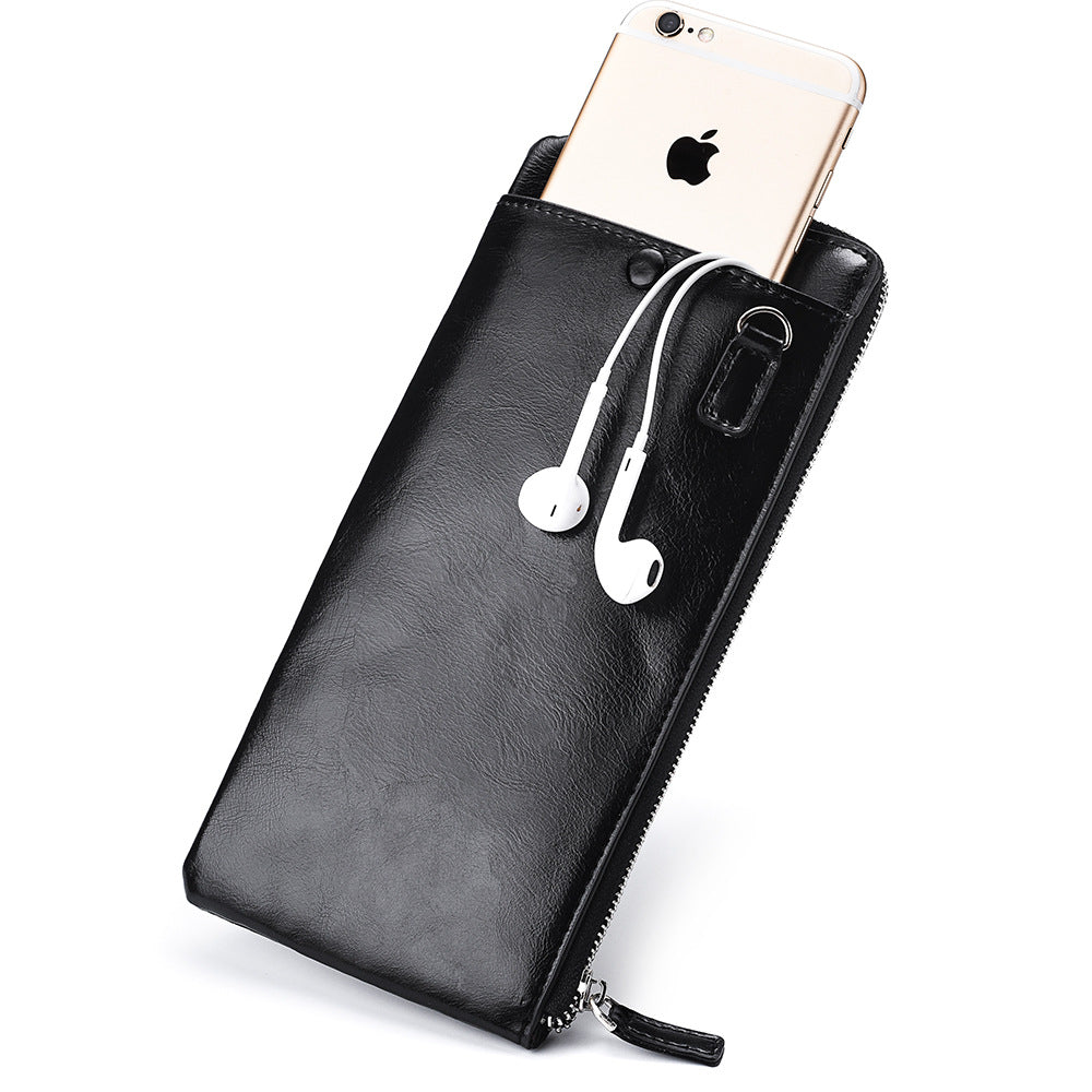 DEABOLAR cross-border new men's long wallet Korean version youth zipper men's mobile phone bag ultra-thin wallet