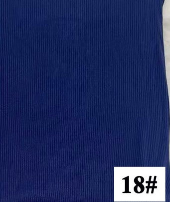 New bamboo fiber jersey elastic breathable ribbed knitted scarf women's solid color soft striped headscarf pit stripes