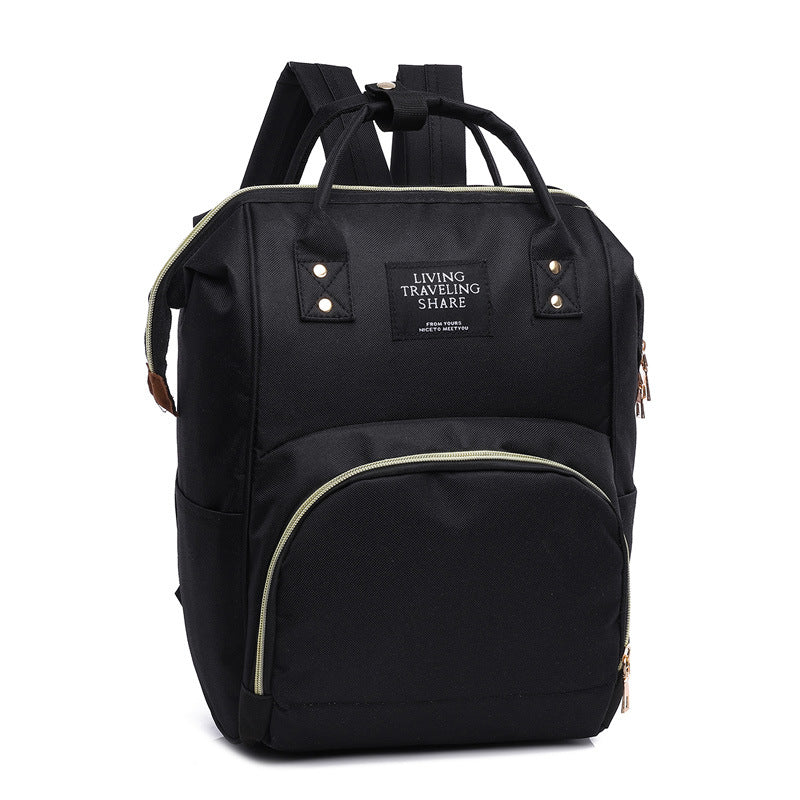 Mommy bag 2025 new Korean style fashion canvas color matching backpack women's bag Baoma milk bottle bag